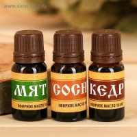 Набор 3 эфирных масла 10 мл "Лучшему банщику!" сосна, мята, кедр Набор 3 эфирных масла 10 мл "Лучшему банщику!" сосна, мята, кедр