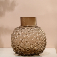 Ваза для цветов &laquo;Мальва&raquo; из темного прозрачного стекла 20 х 18 х 18 см