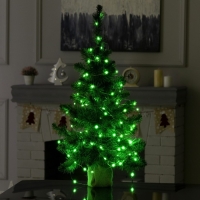 Умная гирлянда &laquo;Нить&raquo; 10 м роса, IP20, серебристая нить, 100 LED, управление с приложения, свечение RGB, USB