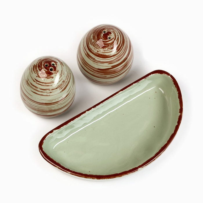 Набор для специй Набор для специй "Премиум Дуо" солонка+перечница на подставке, мята