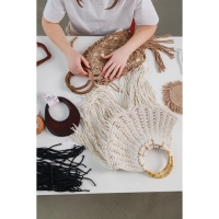 Ручки для сумки, 2 шт, бамбук, d = 15/17 см, толщина 0,8 см