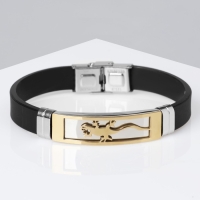 Браслет унисекс &laquo;Стиль&raquo; саламандра, цвет чёрный с серебряно-золотым, 20,5 см