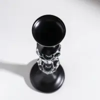 Подсвечник стекло, металл на 1 свечу "Кристалл. Классика" чёрный d=5 см 9,5х9,5х32,5 см