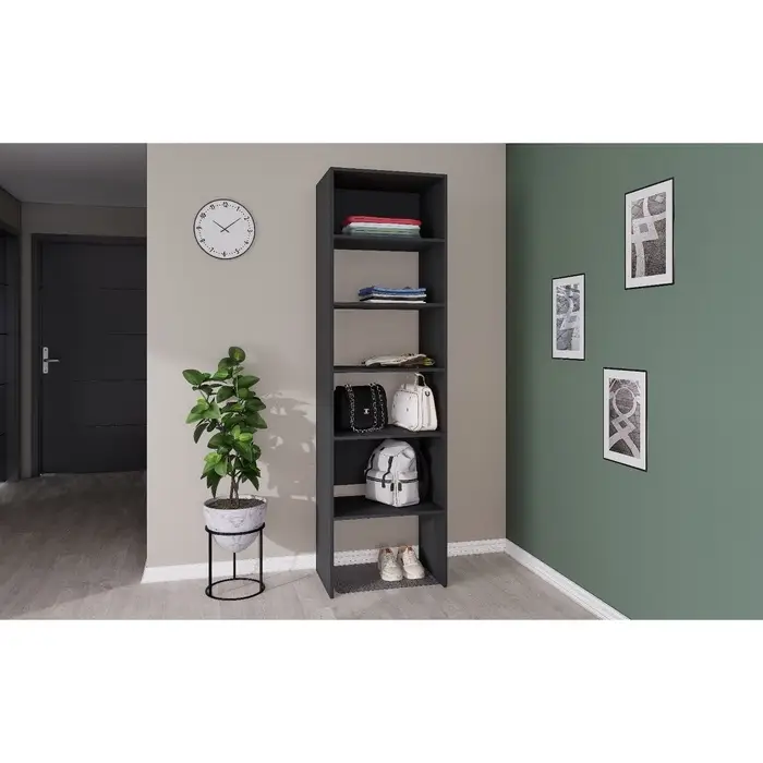 Модульная Гардеробная система Модус стеллаж 2,09х0,6х0,42 графит