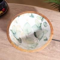 Салатник &laquo;Листья&raquo;, 25&times;25&times;10 см, дерево манго