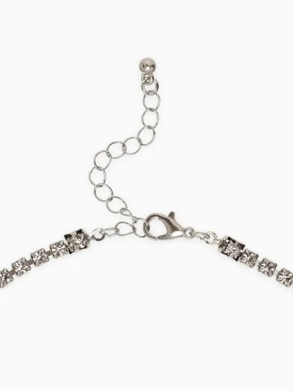 Цепочка на бедро бодичейн со стразами, цвет белый в серебре