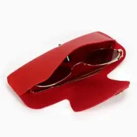 Футляр для очков , 16*3*6,3 см, кнопка, красный