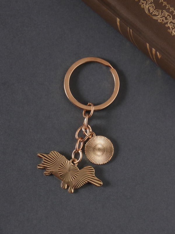 Брелок металл, эмаль "Собачка и сердце" 9 см