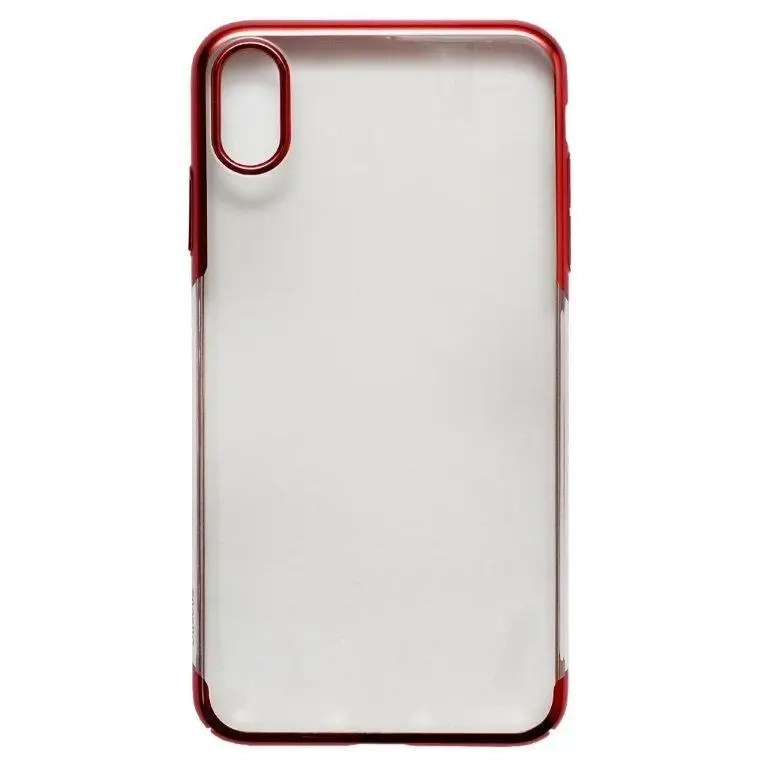 Чехол Iph XS Max Baseus Glitter Case с рамкой красный