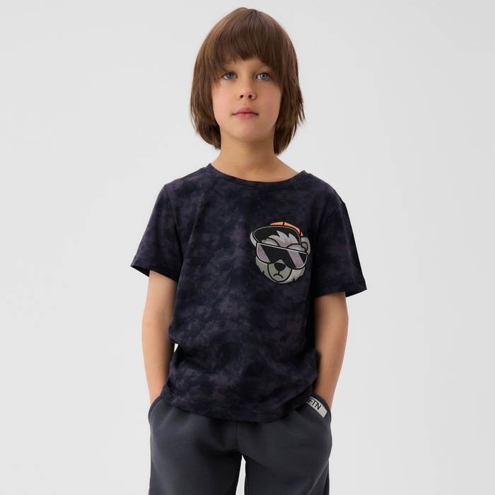 Футболка детская KAFTAN "Trendy" р.34 (122-128), серый тай-дай