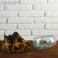 Вазон стекло на дереве "Забота" 20х25х25 см, МИКС