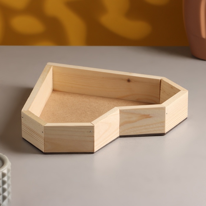 Кашпо деревянное 25&times;4.5 см "Сердце" подарочное, натуральный