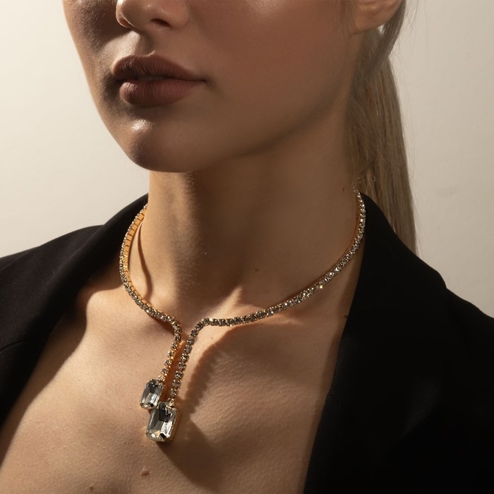 Колье &laquo;Драгоценность&raquo; окружность, цвет белый в золоте