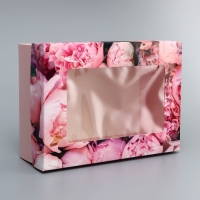 Коробка складная, крышка-дно, "Ярких моментов", 21 х 15 х 7 см с окном