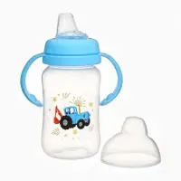 Поильник-непроливайка с носиком, 270 мл, Синий трактор