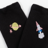 Носки MINAKU &laquo;Space&raquo;, цвет черный, р-р 38-39 (25 см)