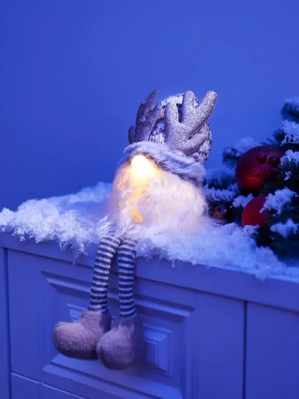 Фигура текстиль &laquo;Гном лосяш&raquo; 33 см, 1 LED, от батареек AG13&times;3, свечение тёплое белое
