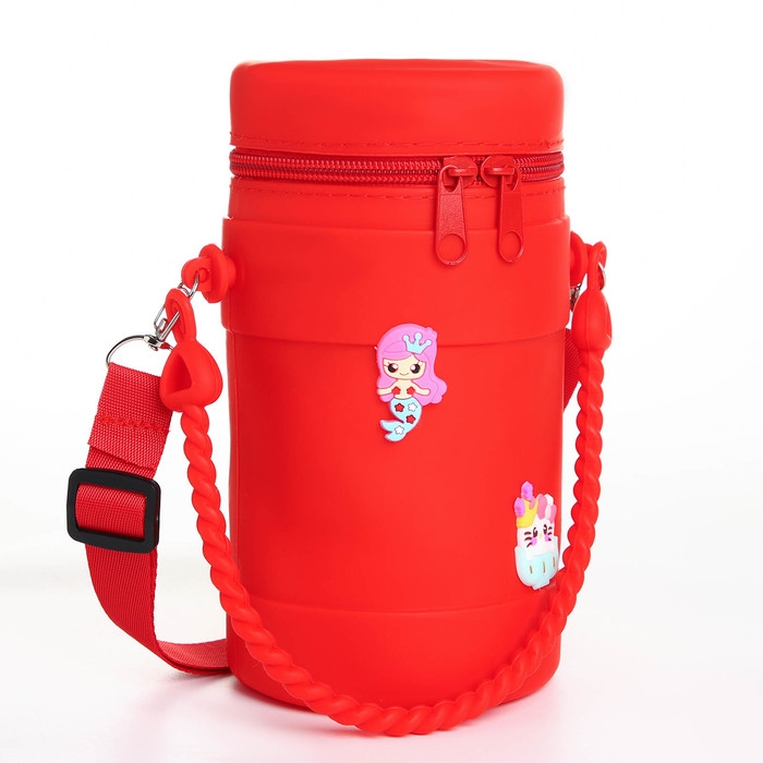 Сумка детская на молнии, наклейки МИКС, цвет красный Сумка детская на молнии, наклейки МИКС, цвет красный