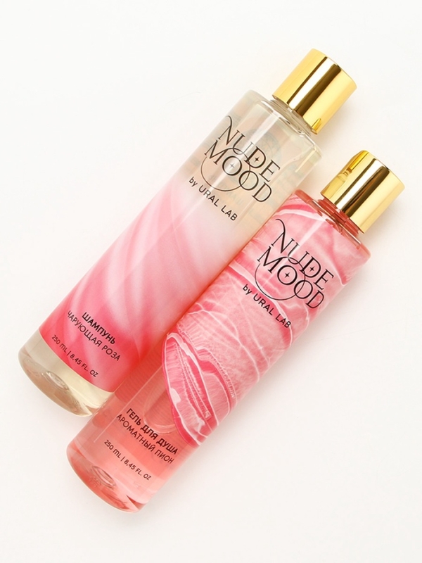 Подарочный набор URAL LAB: гель для душа и шампунь для волос, 2х250 мл, аромат розы и пиона