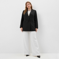 Пиджак женский двубортный MIST plus-size, размер 54, цвет чёрный