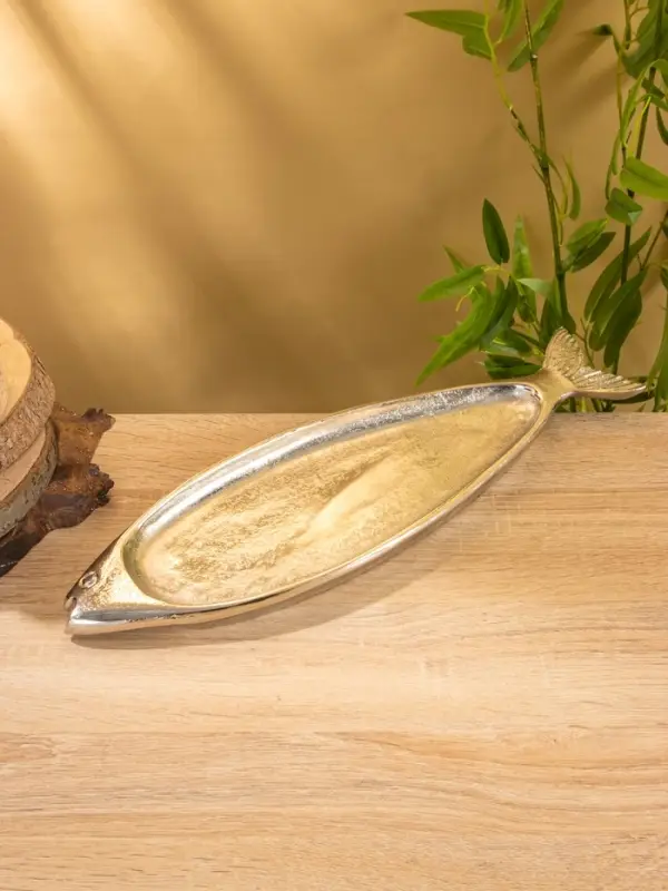 Блюдо сервирочное "Рыбка" алюминий 41,5х12х2 см