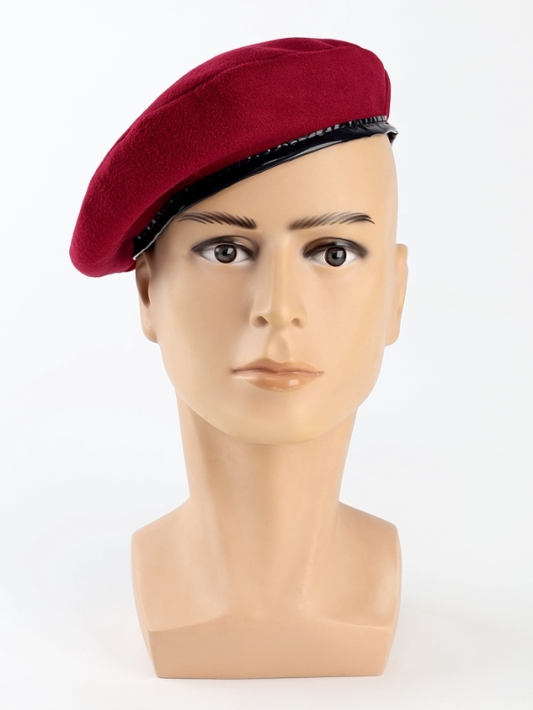 Берет военного, цвет бордовый