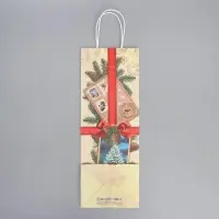 Пакет под бутылку &laquo;Почта&raquo;, 13 x 36 x 10 см