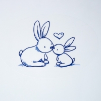 Ванна детская &laquo;Кролики&raquo; со сливом, 86 см, цвет белый