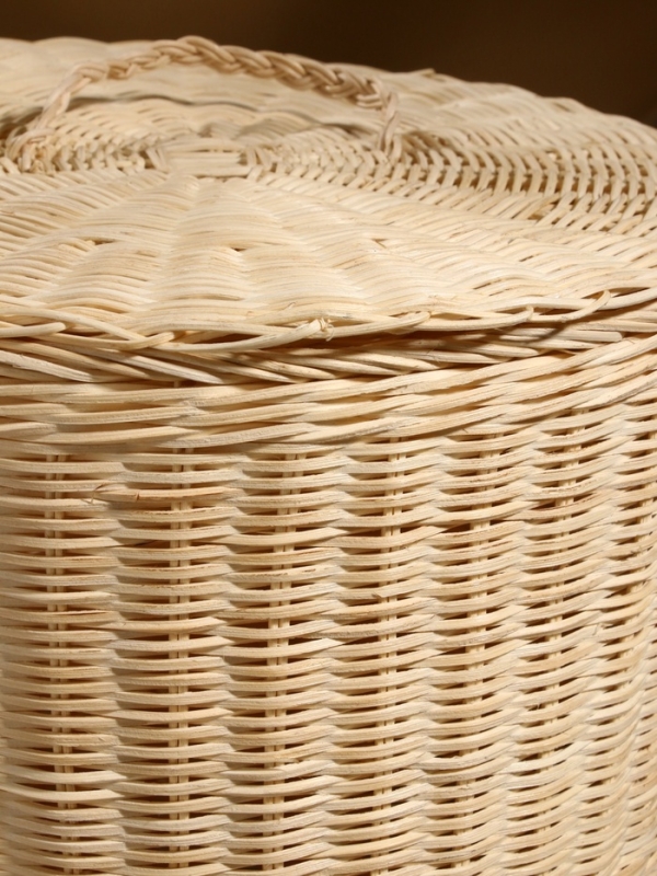Корзина для белья с крышкой, 35х35х40 см, ротанг