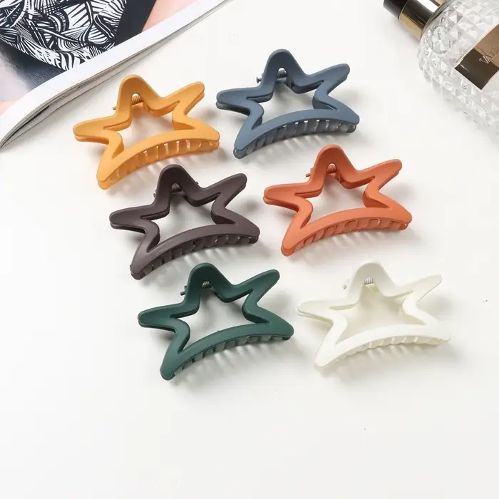 Крабик для волос &laquo;Матовый&raquo;, звезда, 7 см, МИКС