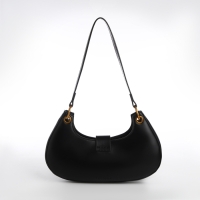 Сумка женская багет на молнии TEXTURA, средний размер, цвет чёрный