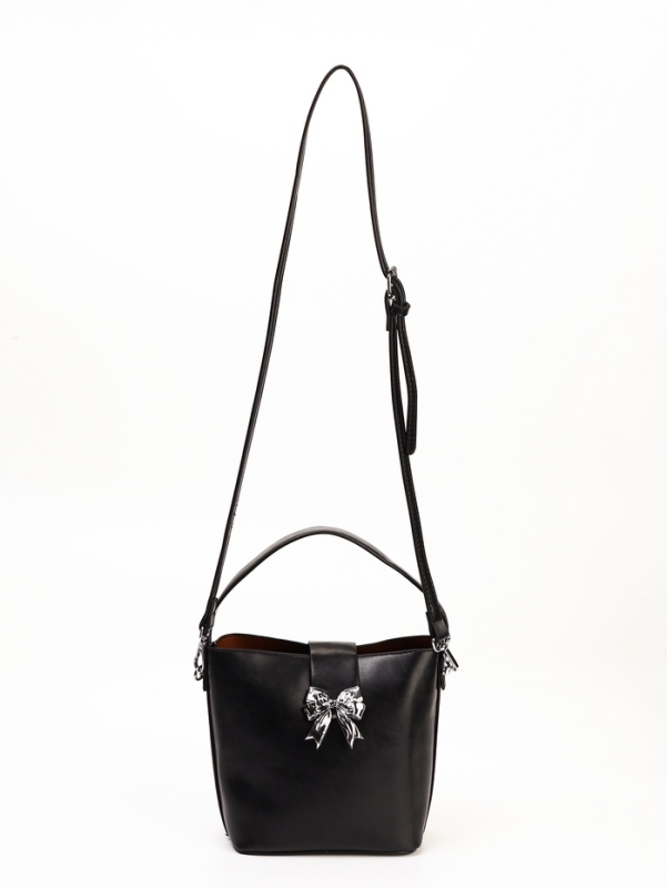 Сумка женская, 27*7*12, отд на молнии, длин ремень, черный