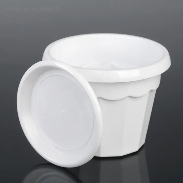 Горшок для цветов с поддоном &laquo;Доляна. Эрика&raquo;, 700 мл, пластиковый, белый