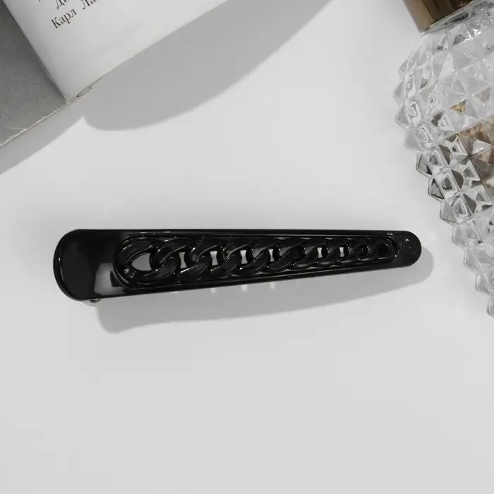 Зажим для волос "Вивьен" звенья, 9 см, чёрный