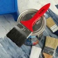 Кисть плоская ЛОМ, смешанная щетина, деревянная рукоятка, 2.5", 63 мм