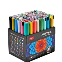 Набор маркеров акриловых 48 цветов, пулевидный наконечник 4мм Набор маркеров акриловых 48 цветов, пулевидный наконечник 4мм