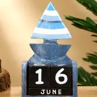 Календарь настольный &laquo;Кораблик&raquo;, 11&times;5.5&times;19 см, дерево, синий