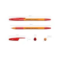 Ручка шариковая ErichKrause R-301 Orange Stick & Grip, узел 0.7 мм, чернила красные, резиновый держатель, длина линии письма 2000 метров