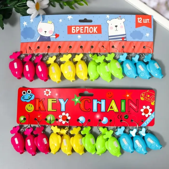 Фонарик свет на кольце "Рыбка"светит  МИКС 5х1,7х3 см