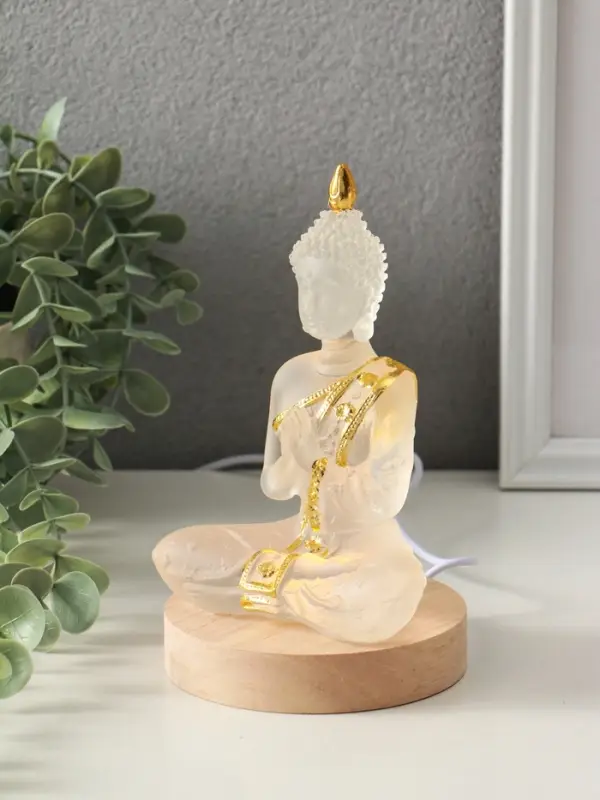 Сувенир полистоун свет "Будда Анджали Мудра - молитва" прозрачный 10х10х17,5 см