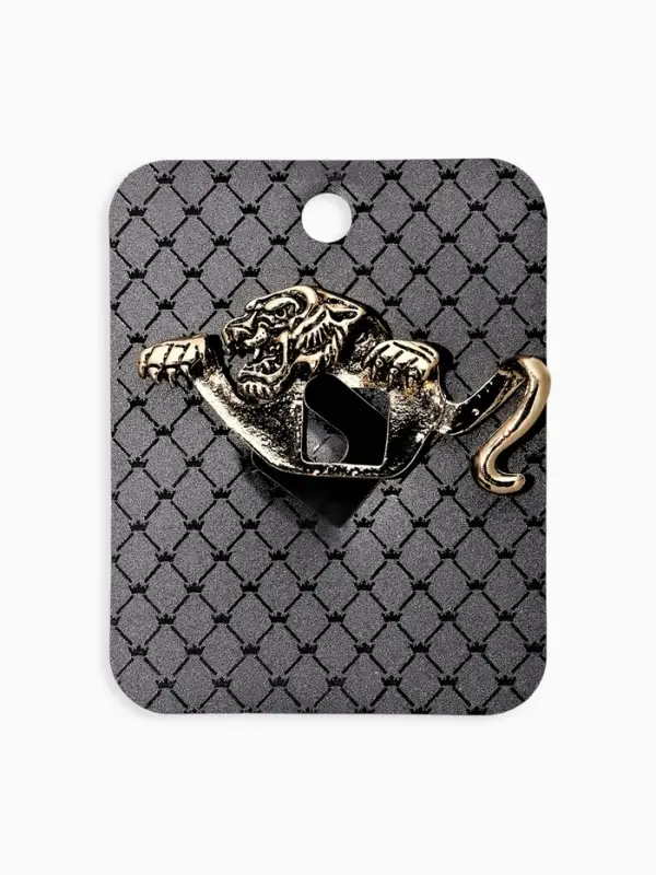 Брошь для кармана "Тигр", цвет чернёное золото