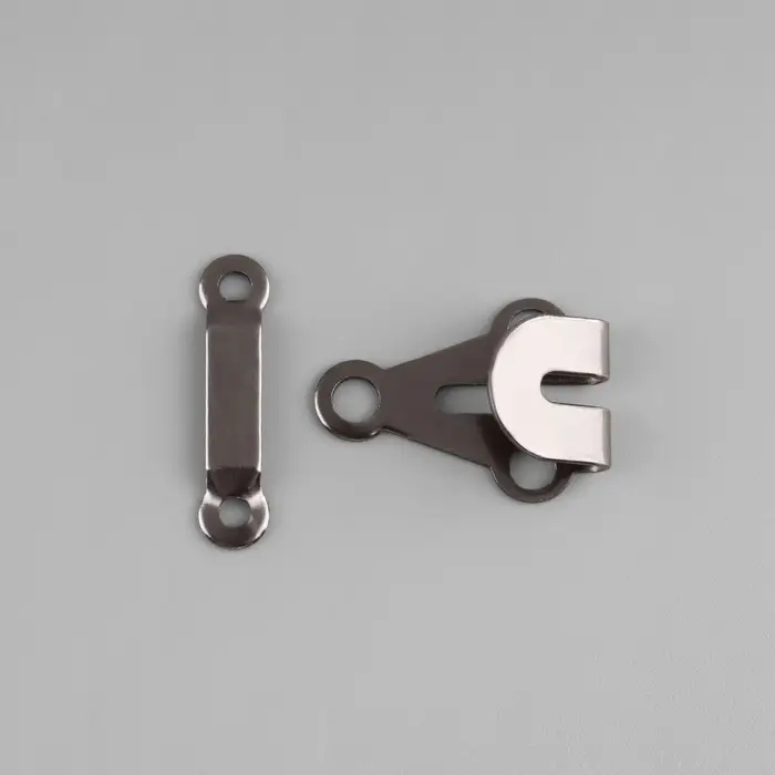 Крючок для брюк и юбок, медь, 2&times;2 см, 2 шт., цвет чёрный никель