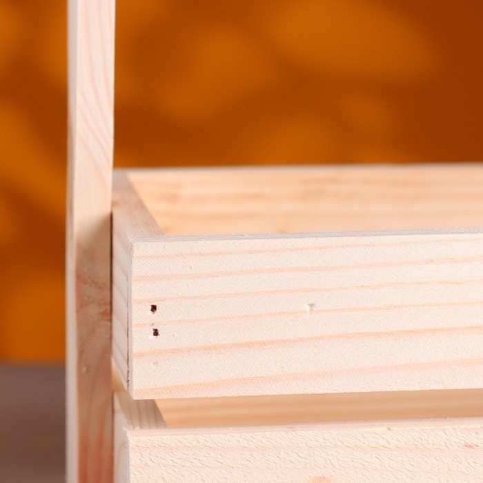 Набор кашпо деревянных 2 в 1 (25.5&times;15&times;30; 20&times;12&times;23 см) "Аром", ручка канат, Натуральная сосн 1006000