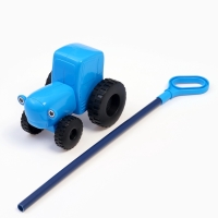 Каталка &laquo;Синий трактор&raquo; с ручкой, пластиковая