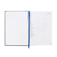 Ежедневник недатированный, A5, 160 листов, Attomex. Lancaster, твердая обложка балакрон с поролоном, тиснение фольгой, перфорация, ляссе, блок 70%, синий