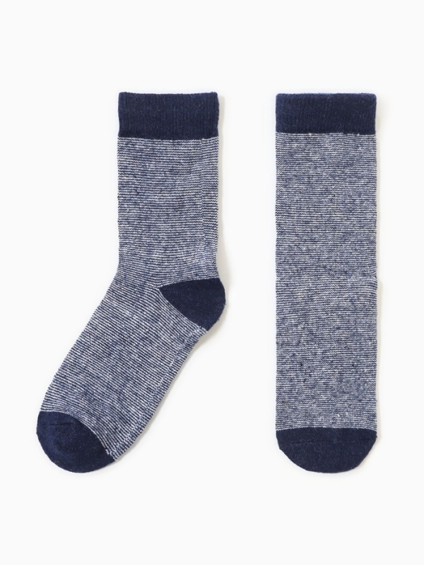 Носки мужские шерстяные, цвет тёмно-синий, р-р 43-46