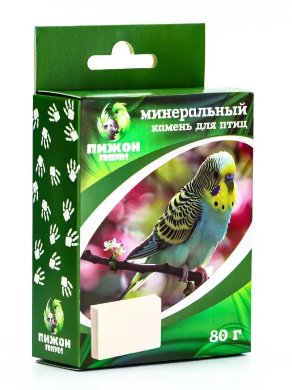 Минеральный камень "Пижон" для птиц, блок, 80 г