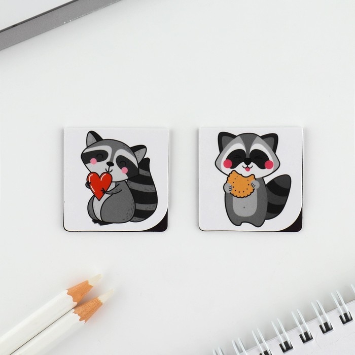 Подарочный набор блокнот и магнитные закладки 2 шт. &laquo;Будь как енот&raquo;