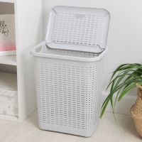 Корзина бельевая, 30 л, 38&times;26&times;46 см, с крышкой, МИКС