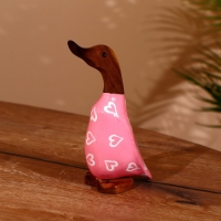 Сувенир "Утка в розовом" дерево 20 см